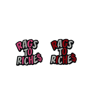 2.5” Rags To Riches Patch, Embroidered Iron on Patch Reanna’s Closet 2®