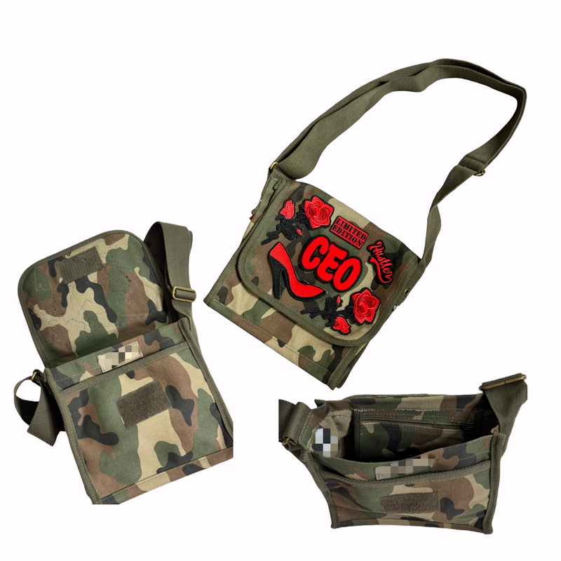 Ceo Crossbody Bag (Camouflage/Red) Please Allow 2 Weeks for Processing