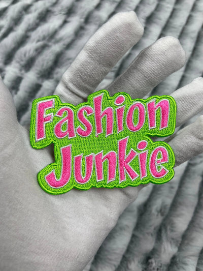 3.5” Fashion Junkie Patch, Embroidered Iron on Patch Reanna’s Closet 2®