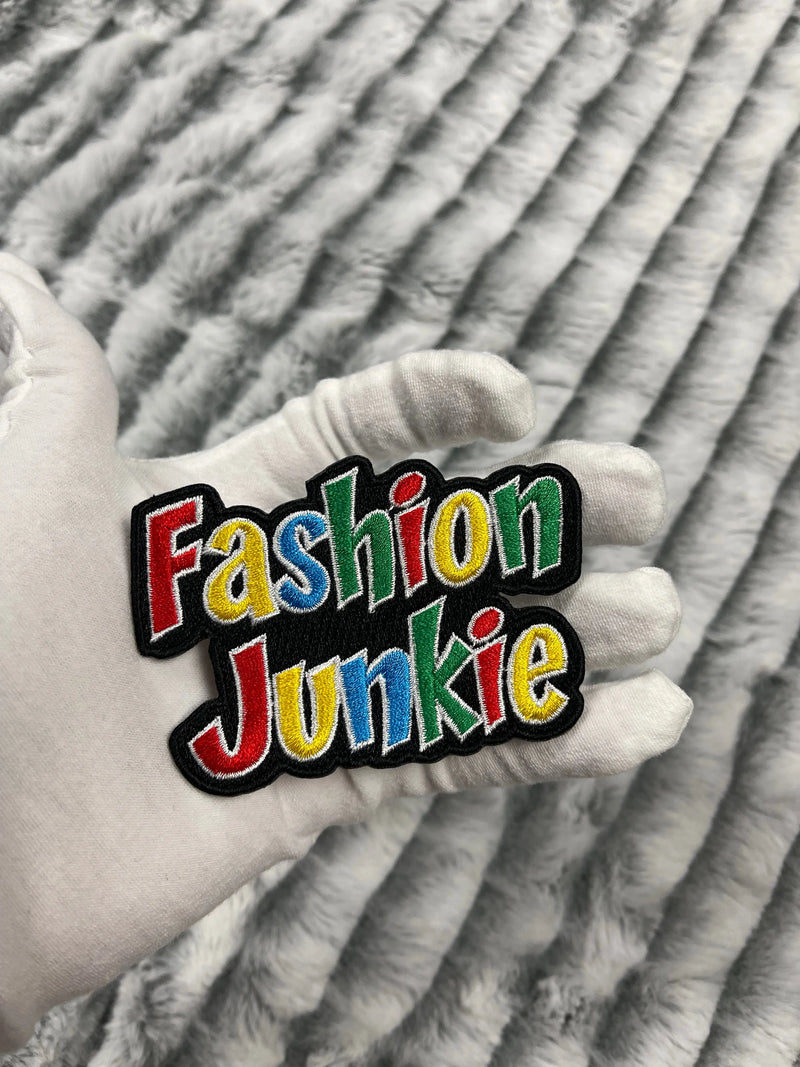 3.5” Fashion Junkie Patch, Embroidered Iron on Patch Reanna’s Closet 2®
