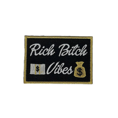 3.5” Rich Bitch Vibes Patch, Embroidered Iron On Patch Reanna’s Closet 2®