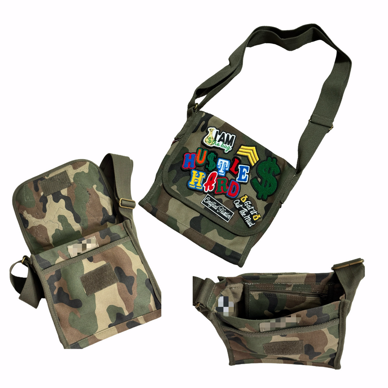Hustle Hard Crossbody Bag (Camouflage/Multi) Please Allow 2 Weeks for Processing