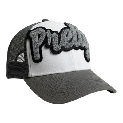 Dark Gray White Pretty Trucker Hat