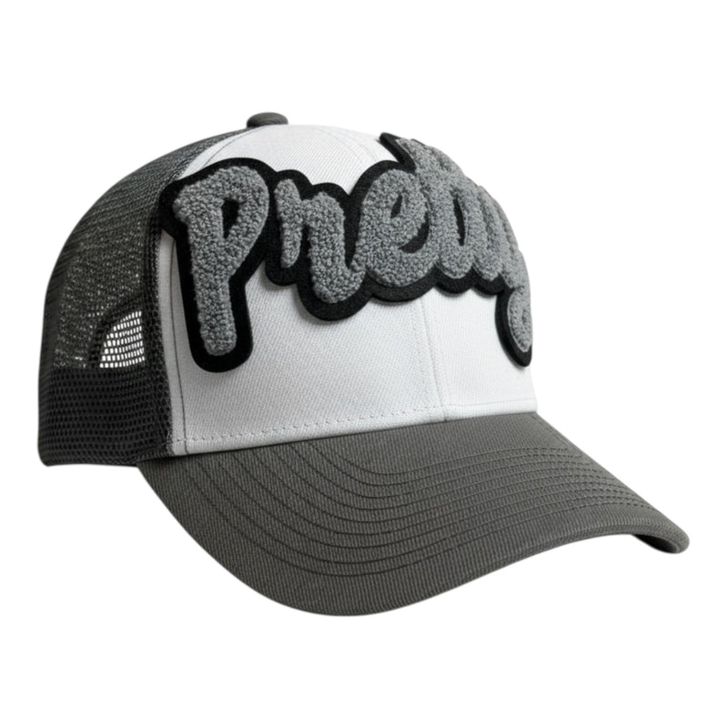 Dark Gray White Pretty Trucker Hat