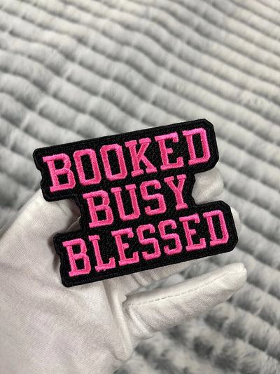 Booked, Busy, Blessed Patch, Embroidered Iron On Patch - Reanna’s Closet 2