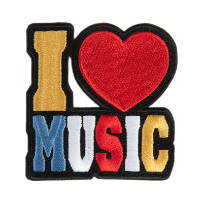 3” I Love Music Patch, Embroidered Iron On Patch - Reanna’s Closet 2