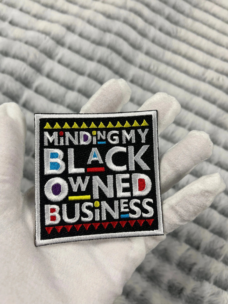 3” Minding My Black Owned Business Patch, Embroidered Iron on Patch - Reanna’s Closet 2