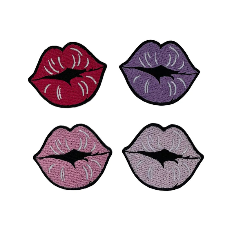4-Piece, 2.5” Lips Patch, Embroidered Iron on Patch - Reanna’s Closet 2