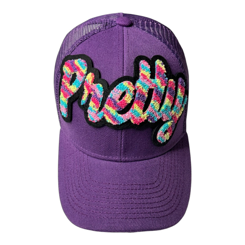 Pretty Trucker Hat with Mesh Back (Purple/Multi)