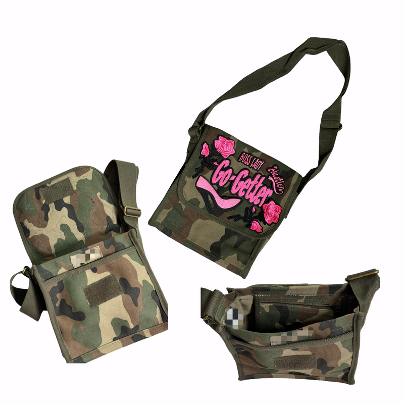 Go-Getter Crossbody Bag (Camouflage/Pink) Please Allow 2 Weeks for Processing