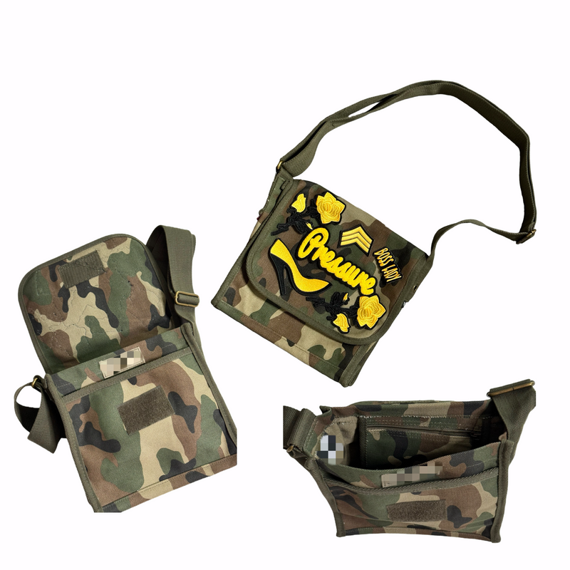 Pressure Crossbody Bag (Camouflage/Gold) Please Allow 2 Weeks for Processing