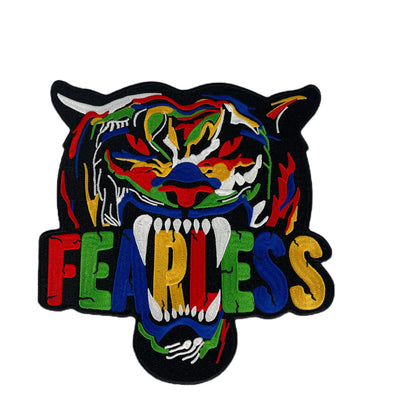 8 3/4” Fearless Tiger Patch, Embroidered Iron on Patch Reanna’s Closet 2®