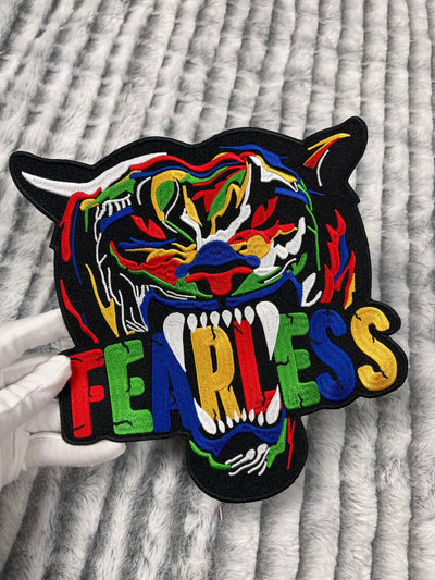 8 3/4” Fearless Tiger Patch, Embroidered Iron on Patch Reanna’s Closet 2®