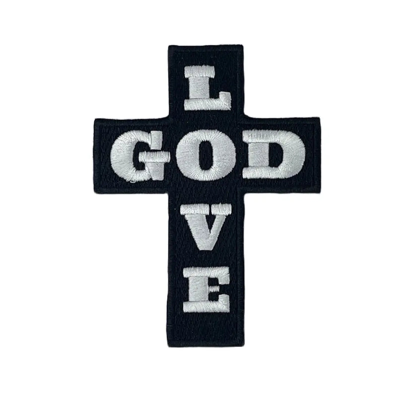 4” Love God Cross Patch, Embroidered Iron On Patch - Reanna's Closet 2