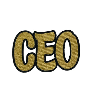4” Metallic Gold CEO Patch, Embroidered Iron On Patch - Reanna’s Closet 2