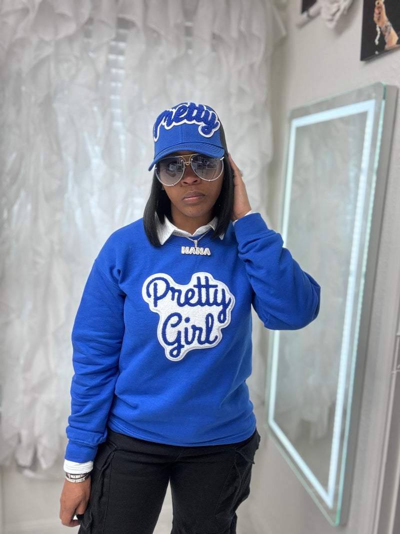 Pretty Girl Sweatshirt (Royal Blue/White)