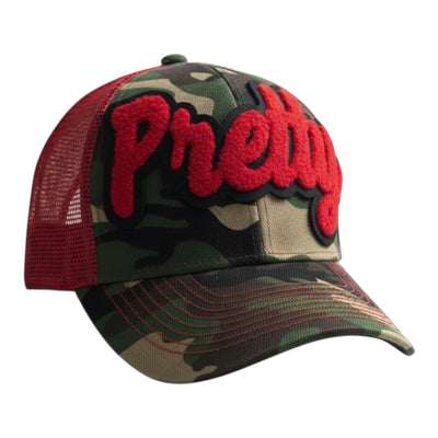Pretty Trucker Hat Camouflage Red Stylish Adjustable Fit