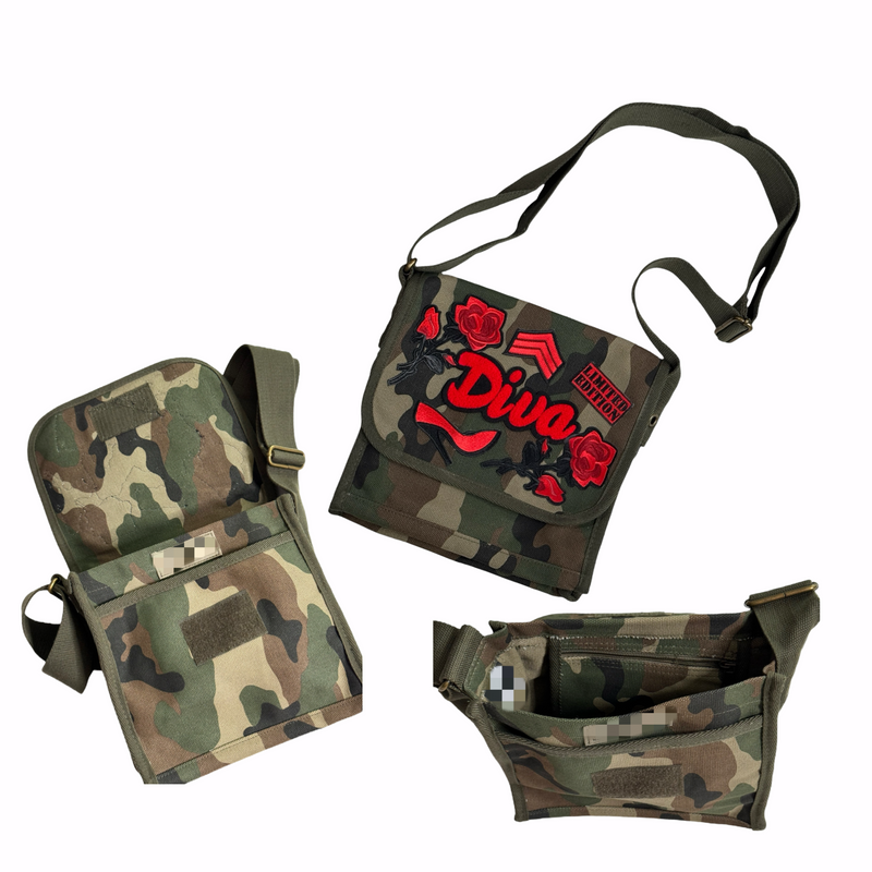 Diva Crossbody Bag (Camouflage/Red/)