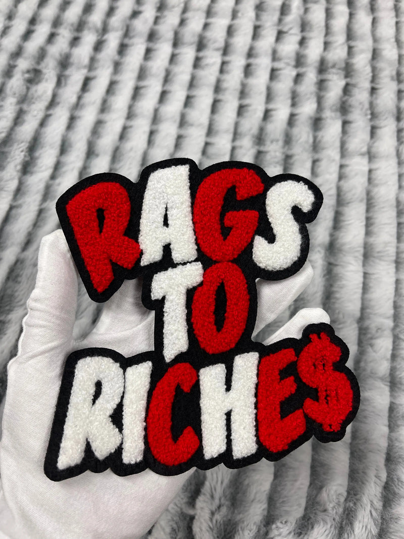 6” Chenille Rags to Riches Patch, Sew on Patch - Reanna’s Closet 2
