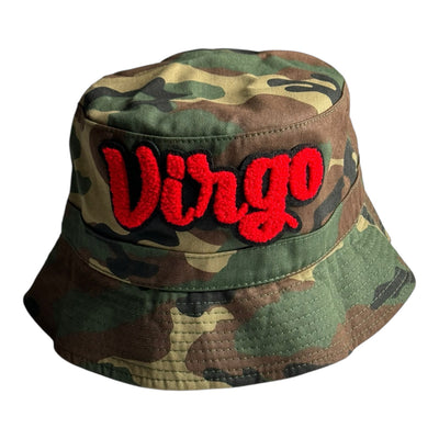 Camouflage Print Virgo Bucket Hat Red for Stylish Look