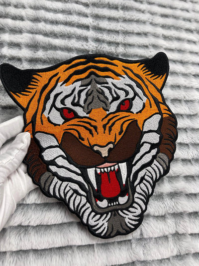 9” Fearless Tiger Patch, Embroidered Iron on Patch - Reanna’s Closet 2