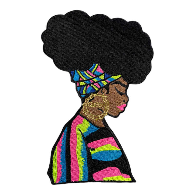 Afrocentric Woman With Bamboo Earrings Patch