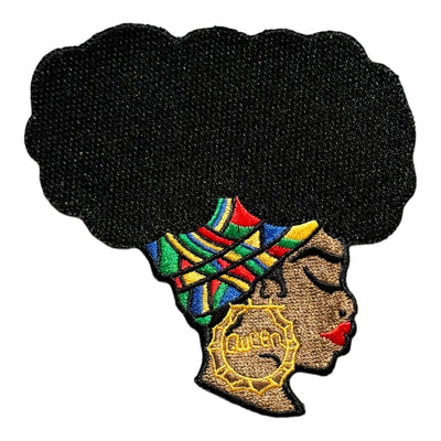 Afrocentric Woman With Bamboo Queen Earrings Patch