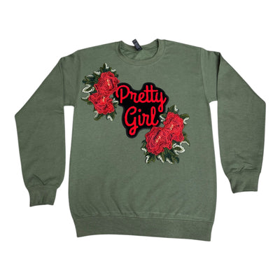 Army Green Pretty Girl Sweatshirt