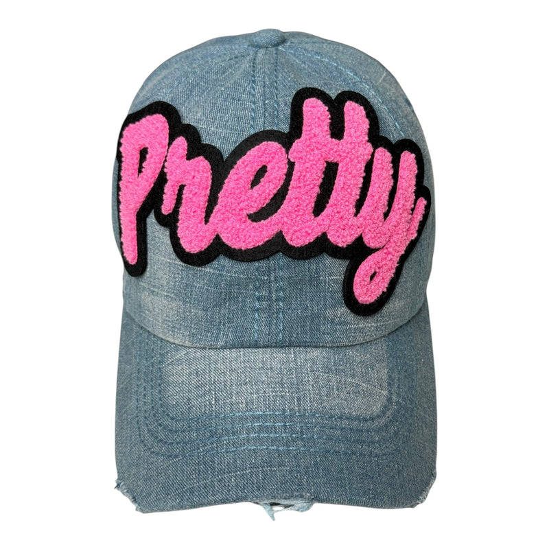 Pretty Trucker Hat (Pink/Light Denim)