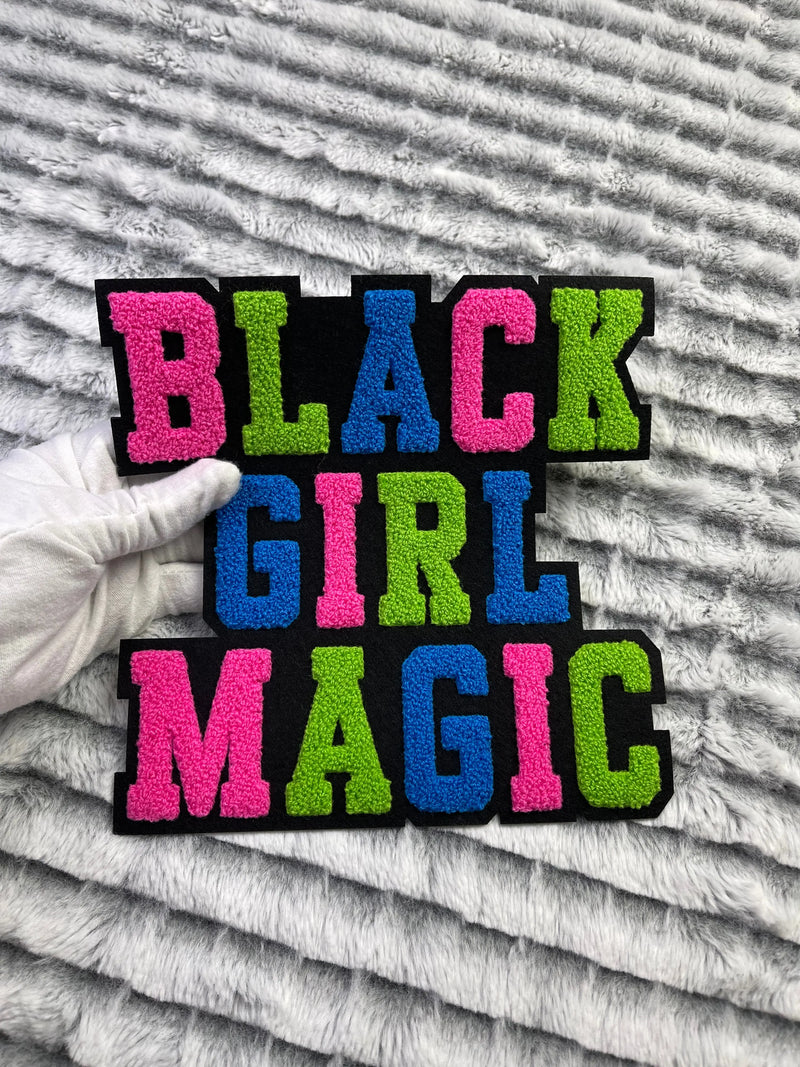 Black Girl Magic Patch, 8” Chenille Patch, Sew on Patch - Reanna’s Closet 2