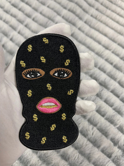 Black Girl with Ski Mask Patch, 5” Embroidered Iron on Patch Reanna’s Closet 2®