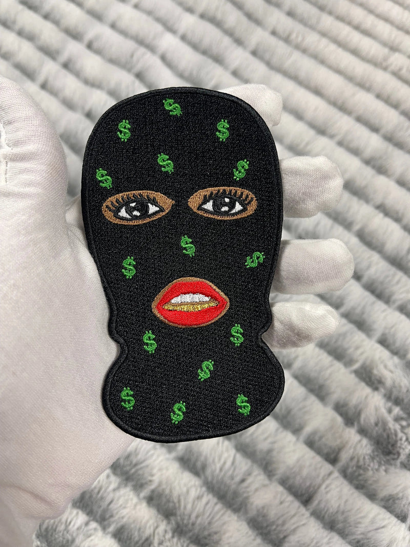 Black Girl with Ski Mask Patch, 5” Embroidered Iron on Patch Reanna’s Closet 2®