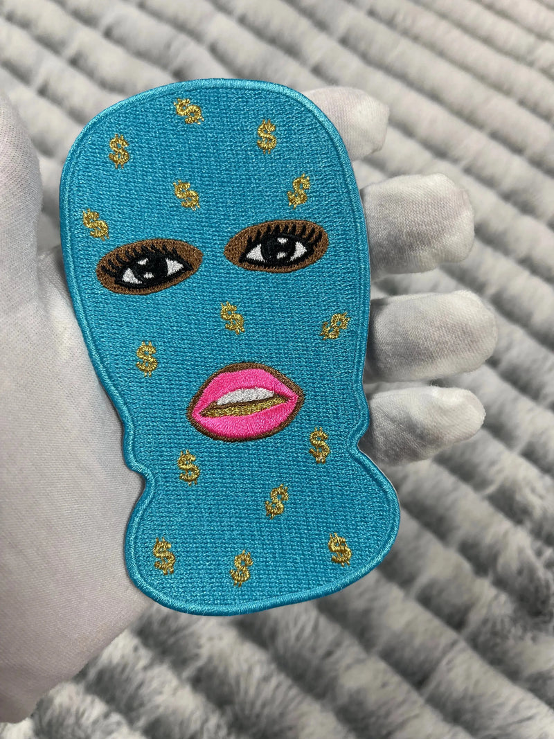Black Girl with Ski Mask Patch, 5” Embroidered Iron on Patch - Reanna’s Closet 2
