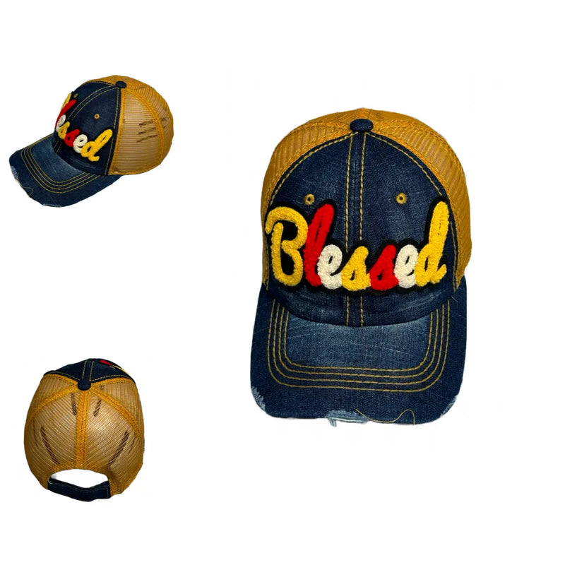 Blessed Hat, Distressed Trucker Hat with Mesh Back - Reanna’s Closet 2