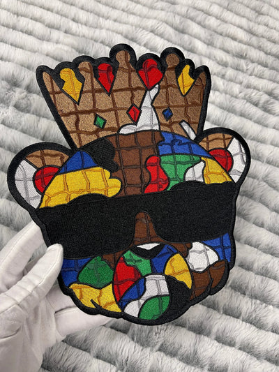 Blocked Bear with Crown Patch, Embroidered Iron on Patch - Reanna’s Closet 2