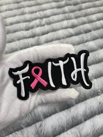 Breast Cancer Awareness Faith Patch, 4” Embroidered Iron on Patch - Reanna’s Closet 2