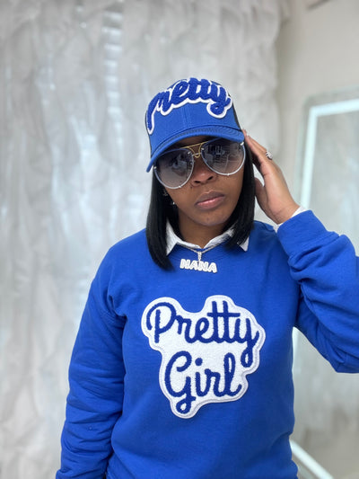 Pretty Girl Sweatshirt (Royal Blue/White)