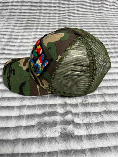 Camo Queen Hat, Camouflage Print Trucker Hat with Mesh Back - Reanna’s Closet 2
