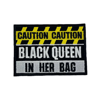 Caution Black Queen In Her Bag Patch, 3.5” Embroidered Iron On Patch - Reanna’s Closet 2