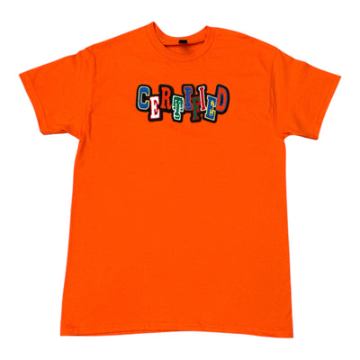 Certified T-Shirt Orange Multi Unisex Cotton Tee
