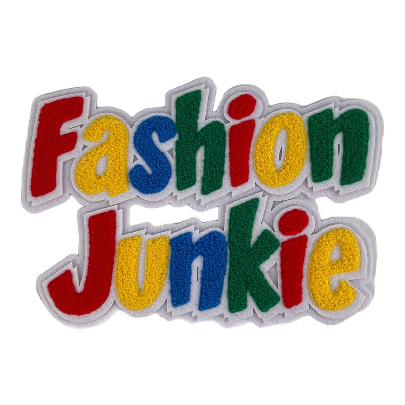 Chenille Fashion Junkie Patch ( 9 inch)