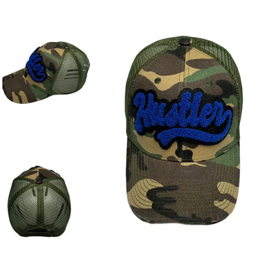Hustler Trucker Hat (Camouflage/Royal Blue) Reanna’s Closet 2