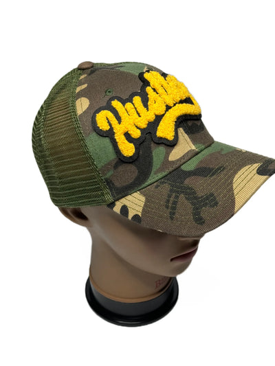 Customized Hustler Patched Camouflage Trucker Hat with Mesh Back Reanna’s Closet 2