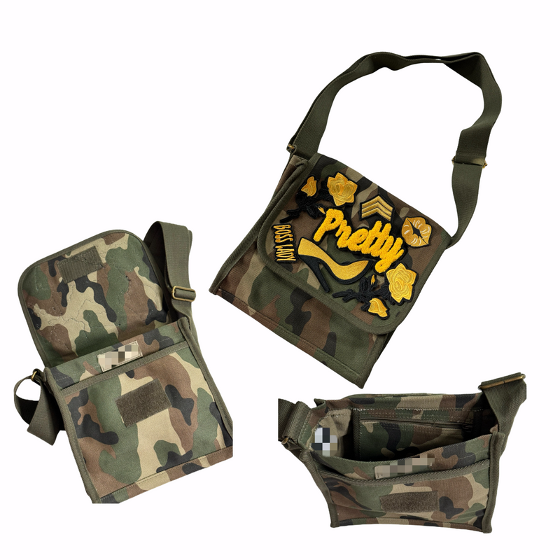 Pretty Crossbody Bag (Camouflage/Gold) Please Allow 2 Weeks for Processing