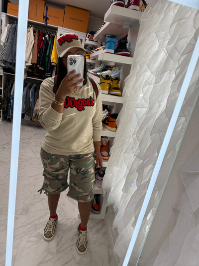 Person wearing a Virgoat Sweatshirt