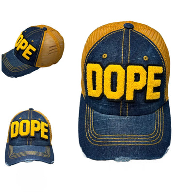 Dope Hat, Distressed Trucker Hat with Mesh Back Reanna’s Closet 2