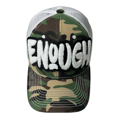 Enough Trucker Hat (Camouflage/White)