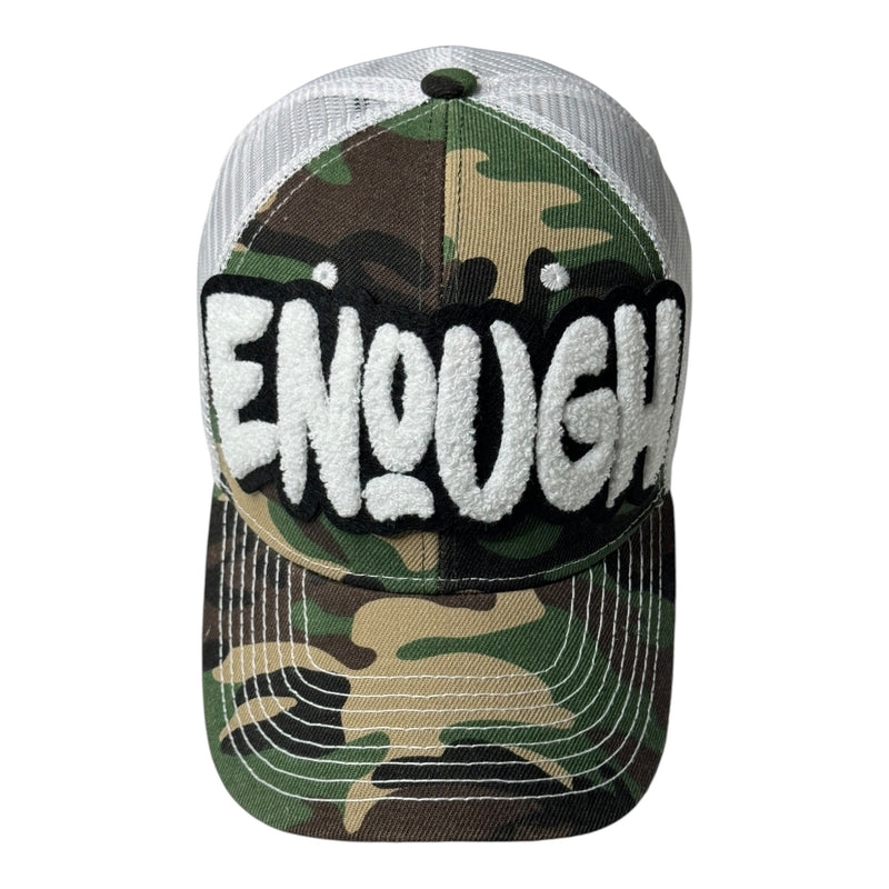 Enough Trucker Hat (Camouflage/White)