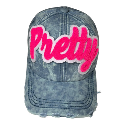 Prettt Baseball Cap Denim/Hot Pink