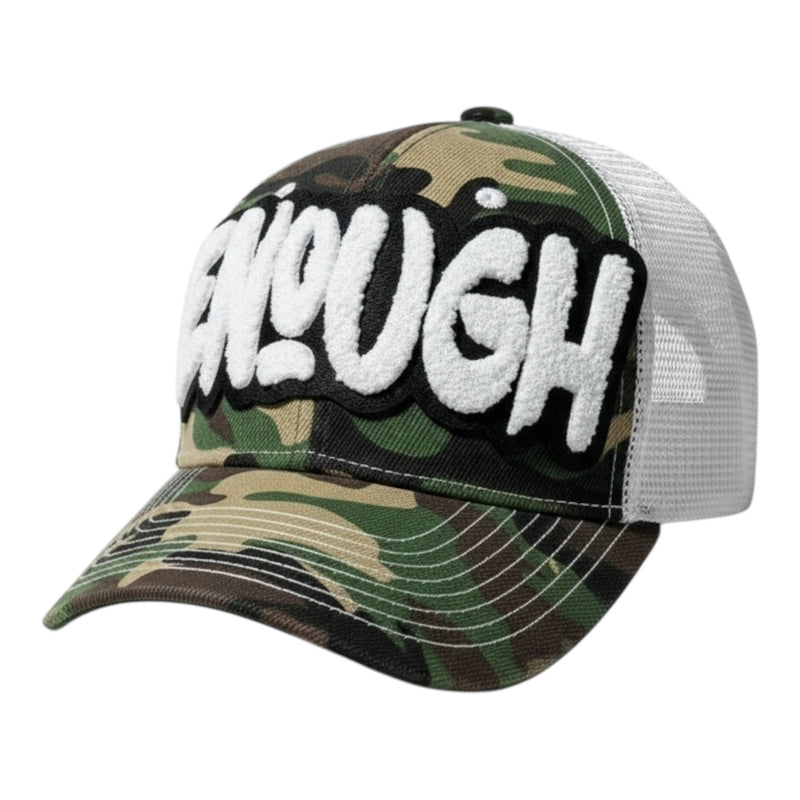 Camouflage cap with white mesh back and &